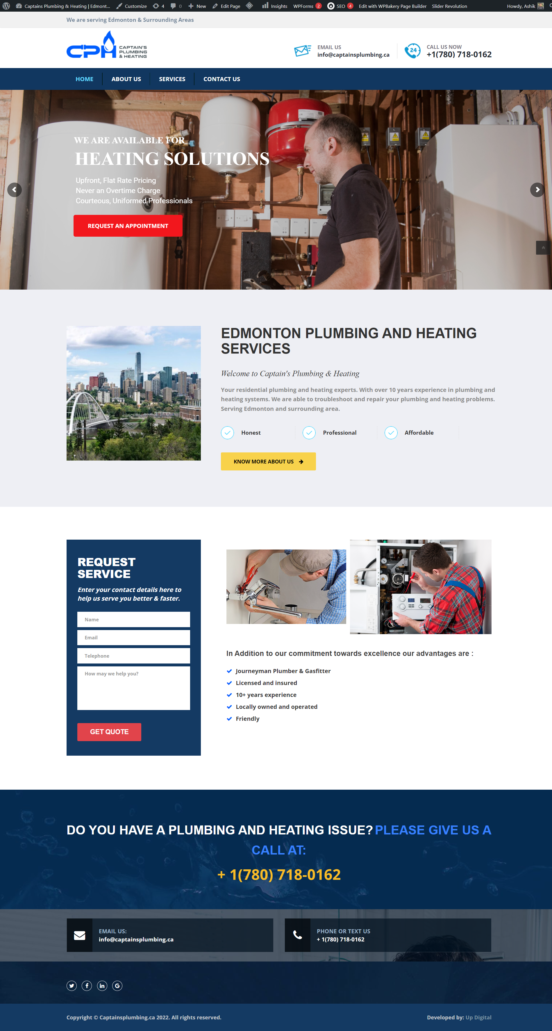 Plumbing website for a company.